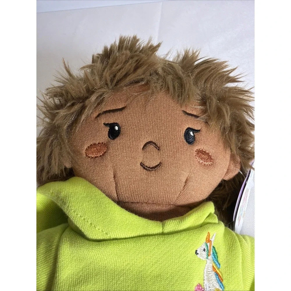 Gigglescape Soft AA Boy Doll in Lime Green Sweatsuit 15